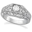 14K White Gold Diamond Engagement Ring - 0.70 Ct.