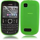 Gel Case Cover Skin For Nokia Asha 200 201 / Green Design