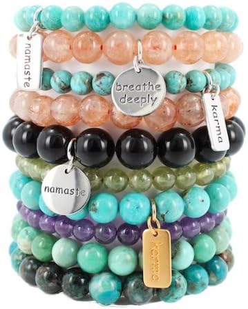 Rainbow Obsidian Genuine Gemstone10mm Bead Stretch Bracelet, 7 Inch Length, #7207