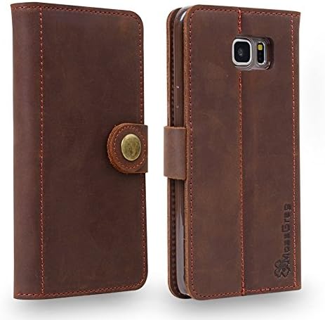 Note5 Leather Case ,Mossgreg 5 in 1 Genuine Handmade Leather Case for Samsung Galaxy Note5 N920c Case (Note5casebrown)