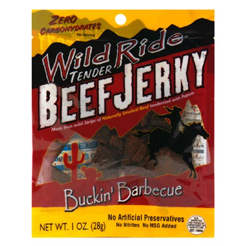Wild Ride All-Natural Beef Jerky, Buckin Barbecue, 1.25-Ounce Packages (Pack of 12) by Beef Jerky