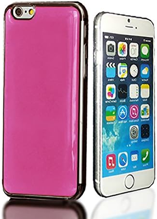 NEW Anti Slip Technology - Sticks to Glass. iPhone 6 Case. Stylish, Soft &amp; Glossy Epoxy Gel Surface in Clear Casing. Snug Fit. Available in 6 Vibrant Colours (Hot Pink)