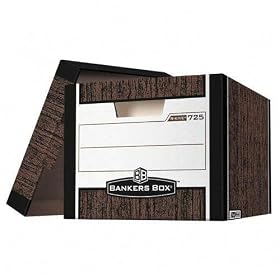 Bankers Box 00725 R-kive storage box, 12 x 10 x 15, letter legal size, woodgrain, 12 ct by Bankers Box
