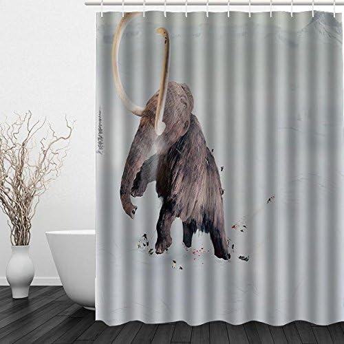 Tiraone Big Ice Age Mammoth Waterproof Polyester Fabric Custom Shower Curtain 60" x 72" Inches
