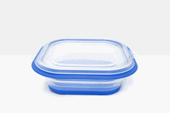 FoldTuk Blue 4 Cup Square Bakeware and Storage Container