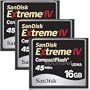 SanDisk 16 GB Extreme IV Compact Flash Memory Card - Pack of 3