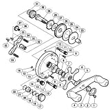 シマノ(SHIMANO) 05 カルカッタ 200 A-RB パーツ:ハンドル組(部品No.004) 01959