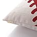 HT&PJ Decorative Cotton Linen Square Throw Pillow Case Cushion Cover Baseball Design 18 x 18 Inches