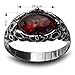 Sterling Silver Red Dark Amber Oval Design Ring