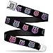 Buckle-Down Seatbelt Belt - Owls Black/Fuchsia/Purple/Turquoise - 1.5