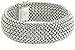 Amazon Collection Sterling Silver Italian Rhodium Plated Bombay Mesh Bracelet