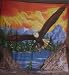 Brisco 50 x 60 All-Season Fleece Throw Blanket - Wildlife - Eagle In Flight