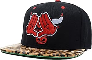 Summer Black Leopard Print Adjustable Strap Snapback Cap Hat for Men Baseball Cap