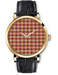 SPRAWL Aanalog Fashion Series Gold Ladies Watches of Genuine Black Leather Strap,Unique Wrist Watch for Women Girls Designed with Fabric of celosia