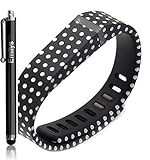 Emilys Black Dots Polka Dots New Style Multicolor Combinational Replacement Bands with Metal Clasps for Fitbit Flex Only No Tracker/ Wireless Activity Bracelet Sport Wristband Fit Bit Flex Bracelet Sport Arm Band Armband
