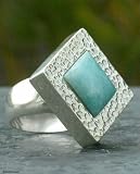 Amazonite ring, 'Throne of Hope' 7.5 (US Ring Size)