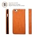 SHIELDON Slim Fit Leather Flip Wallet Case with Kickstand, Card Slots, Bill Compartment, Magnetic Closure for iPhone 6s / iPhone 6 4.7 Inch - Brown