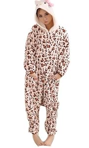 Qiyun Cosplay Halloween Kitty Cat Animal Costume Kigurumi Pajamas Sleepwear