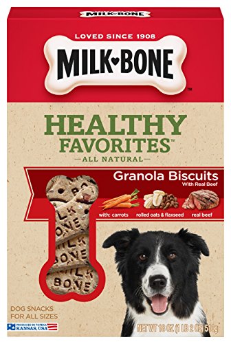 Milk-Bone Healthy Favorites Granola Dog Treats With Real Beef, 18-Ounce (Pack of 3)