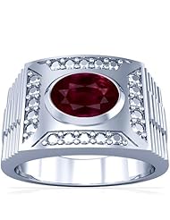 Platinum Oval Cut Ruby Solitaire Ring