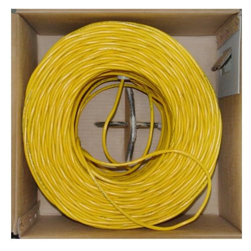 Aurum Cables CAT6 - 24 AWG - 1000 ft Yellow Ethernet Network Cable - Copper Clad Aluminum (CCA) - With Crimp Tool - 550 Mhz - Pull Out box - Yellow Cable - RJ45 Plugs