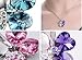 White Gold Plated Swarovski Crystal Heart Shaped Four Leaf Clover Pendant Necklace - Aqua