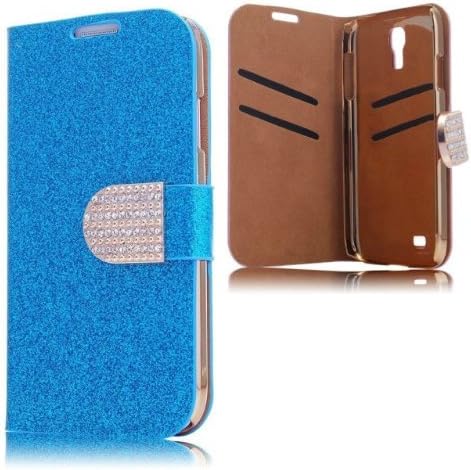 S4 Case,Galaxy S4 Case, Welity Hot Blue Color Bling Wallet Luxury Leather Magnetic Flip Cover Case for Samsung Galaxy S4 i9500 and one gift