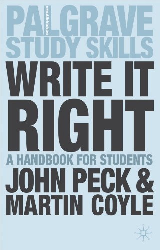 Write it Right: A Handbook for Students (Palgrave Study Guides:Literature)