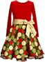 Bonnie Jean Girls 2-6x Stretch Velvet Top To Novelty Shantung Skirt,Red,5