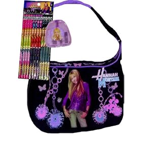 Hannah Montana Glitter Graphics Lunch Bag + Pencils & Sharpener