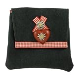 Alpenflüstern Lodentasche Grau (rot) - alpine Trachten-Accessoires und Trachtentaschen fürs Dirndl