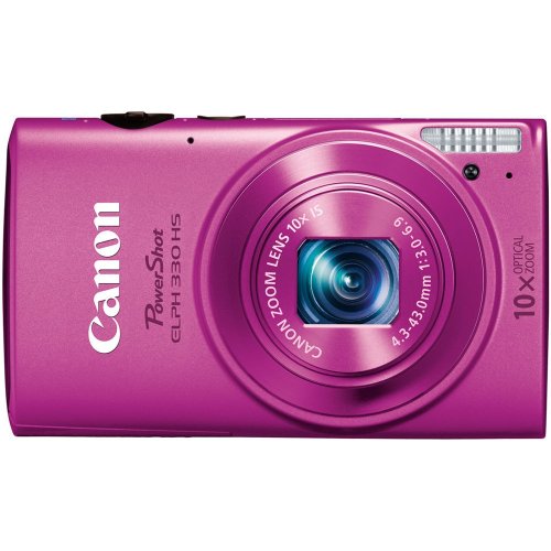 Canon PowerShot ELPH 330 HS 12.1 MP Wi-Fi Enabled CMOS Digital Camera with 10x Optical Zoom 24mm Wide-Angle Lens and 1080p Full HD Video (Pink) image