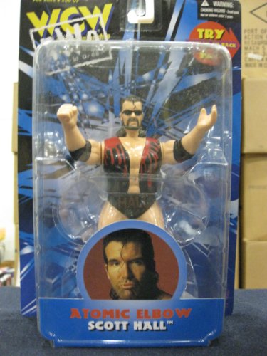 WCW Atomic Elbow Scott Hall Wrestling Figure by Toymakers 1998-image
