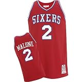 Moses Malone #2 Red Phildelphia 76ers Adidas NBA Hardwood Classics All Stitched Replica Jersey - LARGE