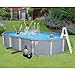 Blue Wave Zanzibar 15-Feet by 25-Feet Oval 54-Inch Deep 8-Inch Top Rail Metal Wall Swimming Pool Package