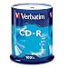 Verbatim 94554 700 MB 52x 80 Minute Branded Recordable Disc CD-R, 100-Disc Spindle