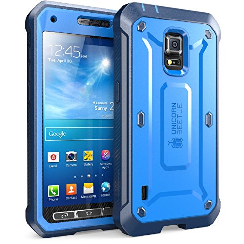 Supcase Unicorn Beetle PRO Series Active Rugged Hybrid Case with Built-in Screen Protector for Samsung Galaxy S5 (Blue / Blue)