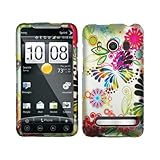 Blue Orange Green Colorful Painting Butterfly Flower Rubberized Snap on Des ....