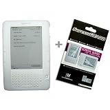 Clear Semi-transparent Amazon Kindle 2 E-Book Reader Silicone Rubber Skin Case + Kindle2 Anti Scratch LCD Screen Protector