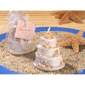 Beach Theme Scented Wedding Cake Candle (Set of 48)
