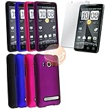 4 x New Rubber Hard Case Cover FOR Sprint HTC EVO 4G + LCD Protector