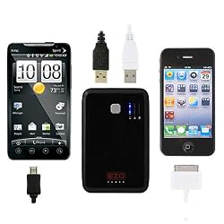 EZOPower Black 2 USB Port Compact External Portable Rechargeable Emergency Backup Battery Charger (5000mah) - Includes USB Charging Cable +Tips with Blue Wrist Strap for Samsung Eternity Ii Sgh-a597 / Epic 4g / Fascinate Sch-i500 / Intercept M910 / Captivate Sgh-i897 / Acclaim Sch-r880 / Vibrant Sgh-t959 / Gravity T Sgh-t669 / Gravity 3 Sgh-t479 / Smiley Sgh-t359 / Galaxy S 4g Prevail / Infuse /Sidekick 4g/ Droid Charge / Galaxy S 2 Ii /Epic Touch 4g / T989 / Galaxy Ace