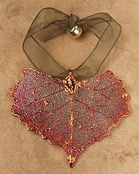 Pendant - Iridescent Cottonwood Leaf