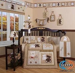 Boutique Baby Teddy Bear 13PCS CRIB BEDDING SET By GEENNY Designs