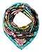 Large Square Satin Silk Like Lightweight Scarfs Hair Sleeping Wraps for Women Pink Turquoise Camellia Floral Flower Pattern