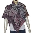 Paisley Wool Scarf Square Winter Accessory 44 x 44 inches