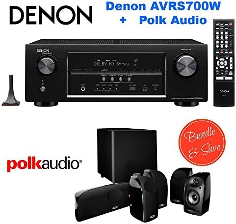 Denon AVRS700W 7.2 Channel Full 4K Ultra HD A/V Receiver with Bluetooth and Wi-Fi + Polk Audio 5.1 TL1600 Speaker System