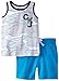 Calvin Klein Baby-Boys Infant Print Tank Top with Blue Shorts