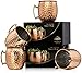 Xummit Stunning Hammered Moscow Mule Copper Mug / Cup with Golden-Hued Handle 18 Oz (Set of 2)