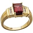 14Kt Yellow Gold Rhodolite Sizzling Garnet and Icy Diamond Ring